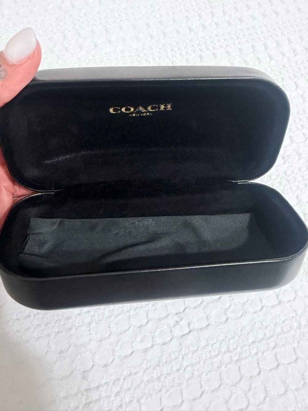 Coach Black Eyewear Case with Gold Logo